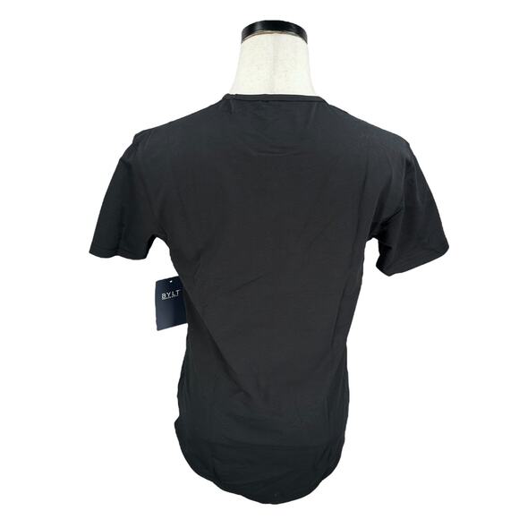 BYLT Drop-Cut Lux T-Shirt Men’s Small Black Cotton Stretch Short Sleeve New - Picture 4 of 10